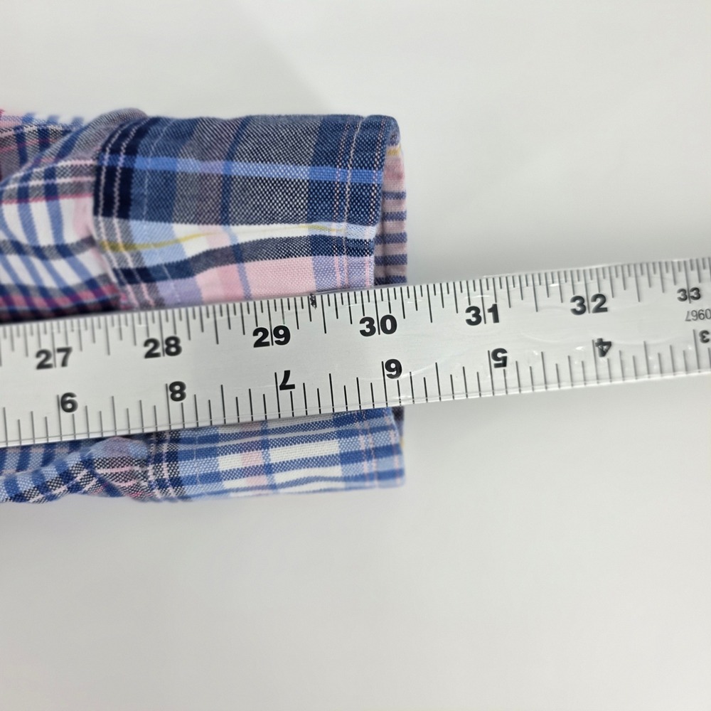 Ralph Lauren Plaid Shirt Mens LRGE Classic Heritage Cotton Button Down Blue Pink - Picture 7 of 10
